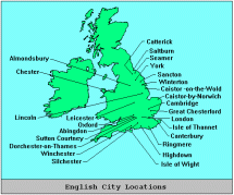 Early Settlements - English Cities - Map