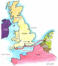 Mayflower - Map Depicting its Route
