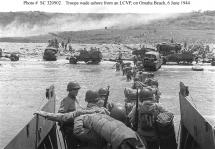 Troops Wade Ashore at Omaha Beach