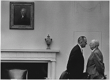 Senator Richard Russell with President Johnson