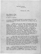 Hoover to U.S. Senator Fess, Page 1