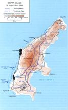 Saipan Island - Map Locating Marine and Army Personnel