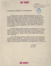 Press Release - President Truman Discharges General MacArthur