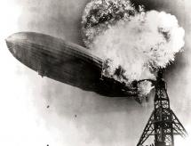Hindenburg Burning Near Its Mooring Tower