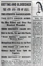 Reports of Gang-Related Violence in NYC - July 4-5, 1857